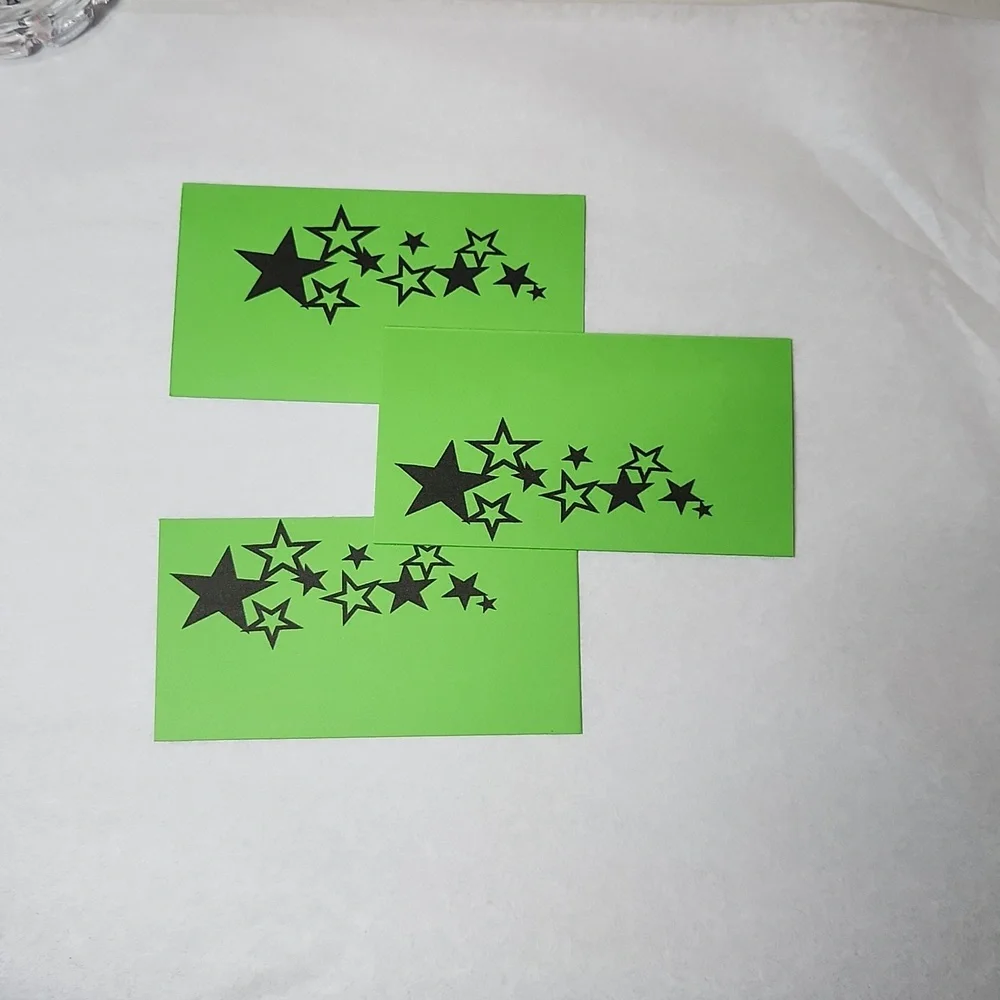 Basic Star Cluster Green & Black Basic Graphic Thank You Cards 50 Count